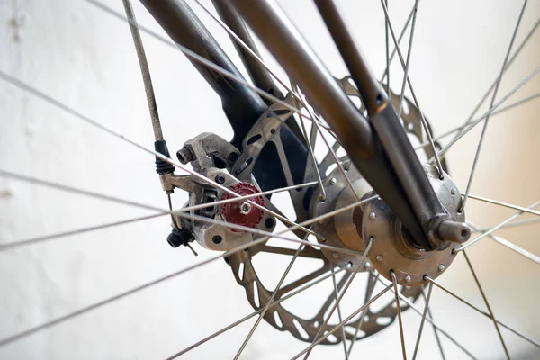 Travão Disco Mecânico Bicicleta Vintage Velha — Fotografia de Stock