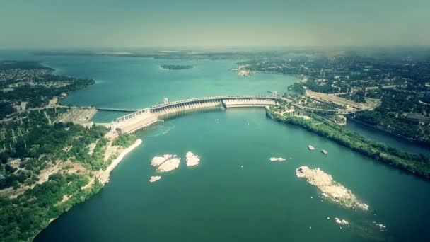 Vídeo Aéreo Barragem Hidrelétrica Usina Hidrelétrica — Vídeo de Stock