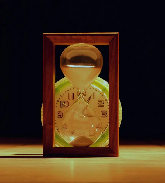 Relógio Seta Ampulheta Closeup — Fotografia de Stock