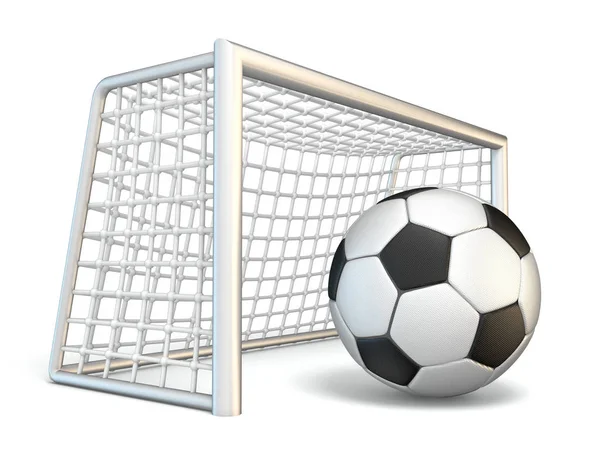 Fotbal Minge Poarta Fotbal Vedere Laterală Redare Ilustrație Izolat Fundal — Fotografie, imagine de stoc