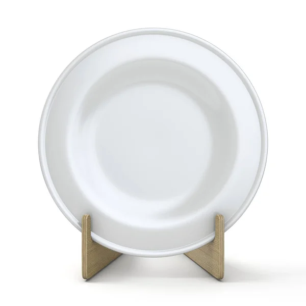 Plate Mock Holder Rendering Illustration Isolated White Background — Stock Photo, Image