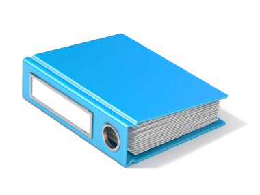 Boş mavi telli 3d render illüstrasyon izole beyaz arka plan üzerinde