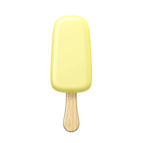 Gula Popsicle Rendering Illustration Isolerade Vit Bakgrund — Stockfoto