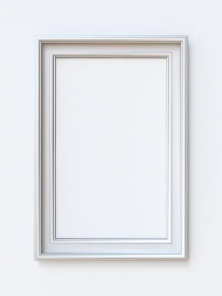 Imagem Branca Quadro Retangular Renderização Ilustração Isolada Fundo Branco — Fotografia de Stock