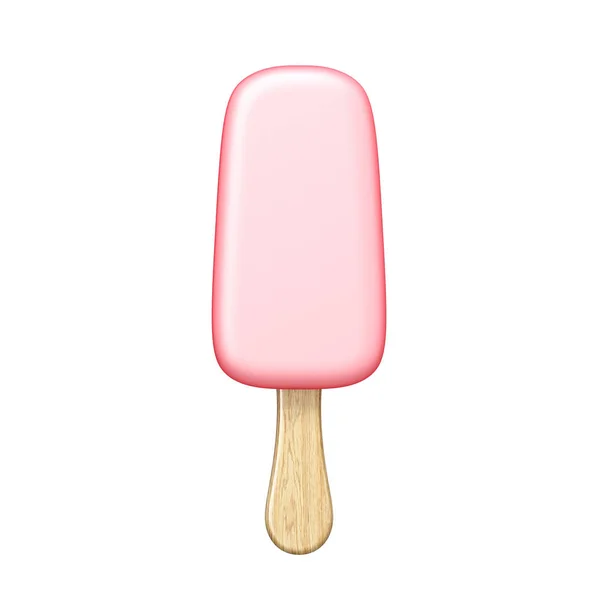 Roze Popsicle Rendering Illustratie Geïsoleerd Witte Achtergrond — Stockfoto