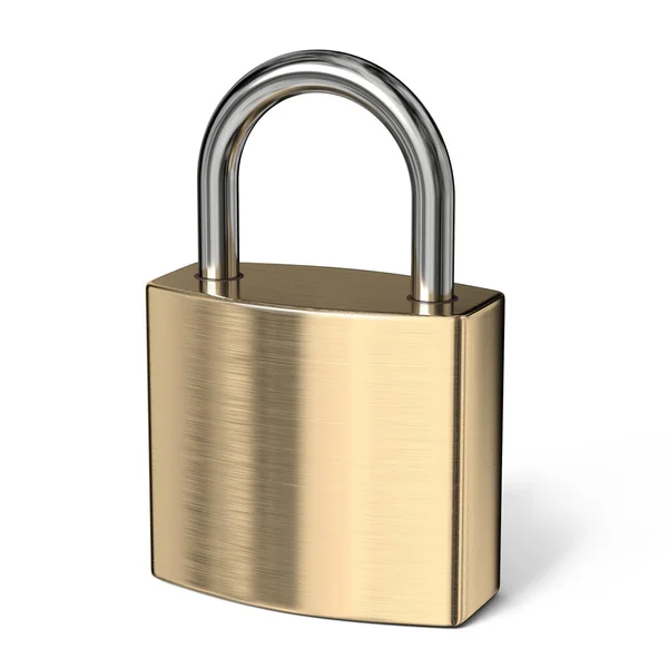 Padlock Side View Rendering Illustration Isolated White Background — Stock Photo, Image