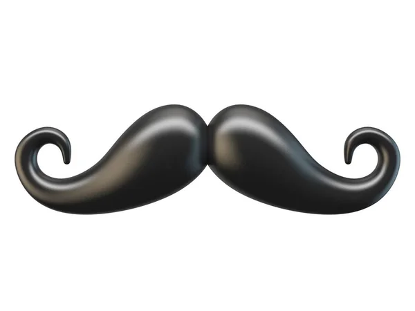 Ilustração Renderização Bigode Preto Isolado Fundo Branco — Fotografia de Stock