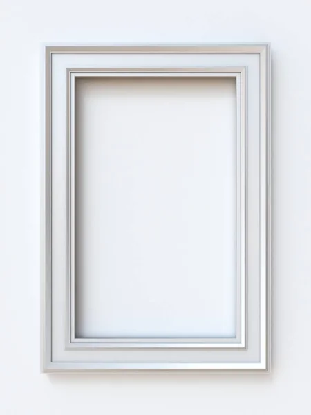 White Picture Frame Rectangular Rendering Illustration Isolated White Background — Stock Photo, Image