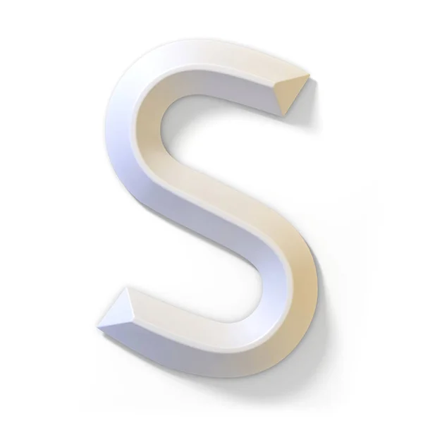 White Dimensional Font Letter Render Illustration Isolated White Background — Stock Photo, Image