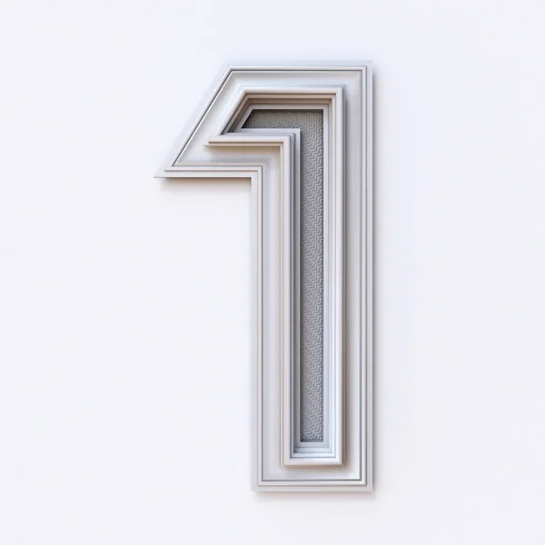 White Picture Frame Font Number One Rendering Illustration Isolated White — Stock Photo, Image