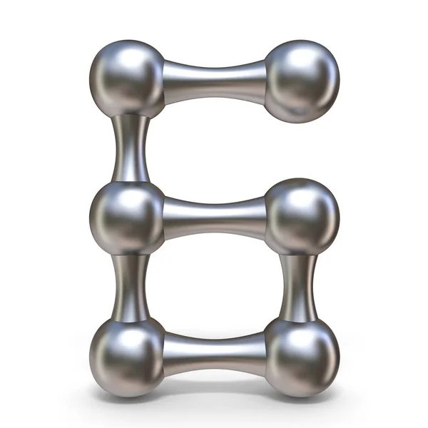 Stål Molekylär Typsnitt Nummer Sex Render Illustration Isolerade Vit Bakgrund — Stockfoto