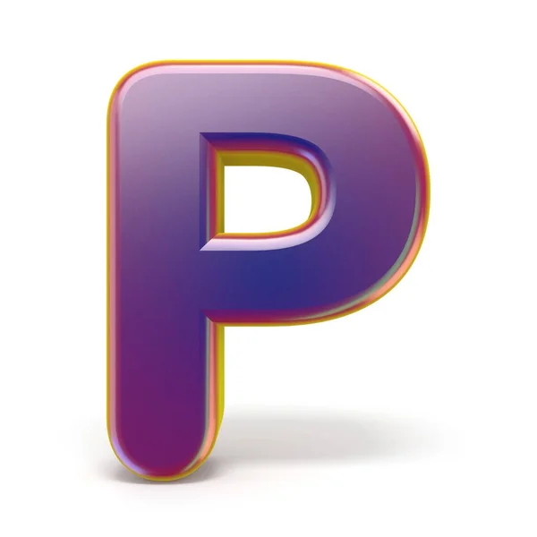 Letra Púrpura Fuente Amarillo Perfilado Representación Ilustración Aislada Sobre Fondo — Foto de Stock