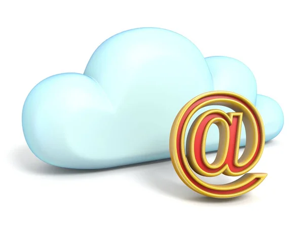Cloud Icon Mail Sign Rendering Isolated White Background — Stock Photo, Image