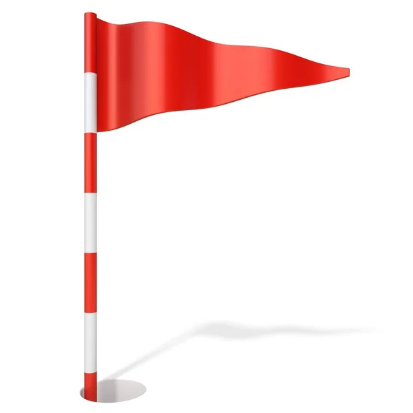 Red Golf Flag Hole Cartoon Rendering Illustrazione Isolata Sfondo Bianco — Foto Stock