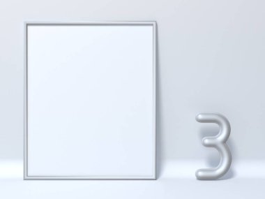 Resim çerçeve sayısı 3 üç 3d render illüstrasyon kadar alay