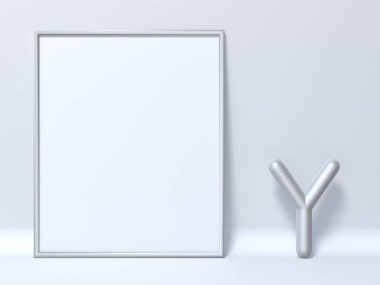 3d resim çerçevesi mektup Y kadar alay