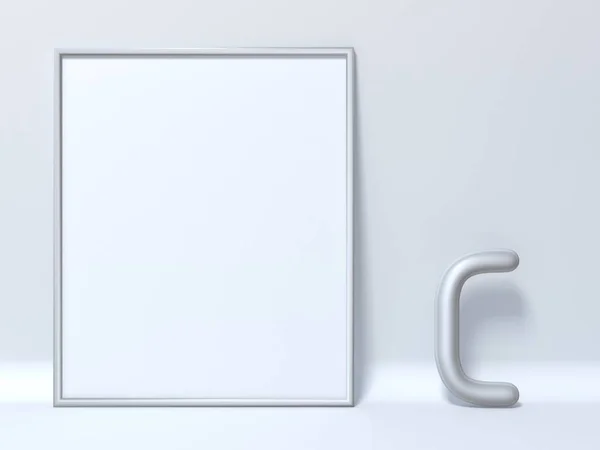 Mock Foto Frame Letter Render Illustratie — Stockfoto