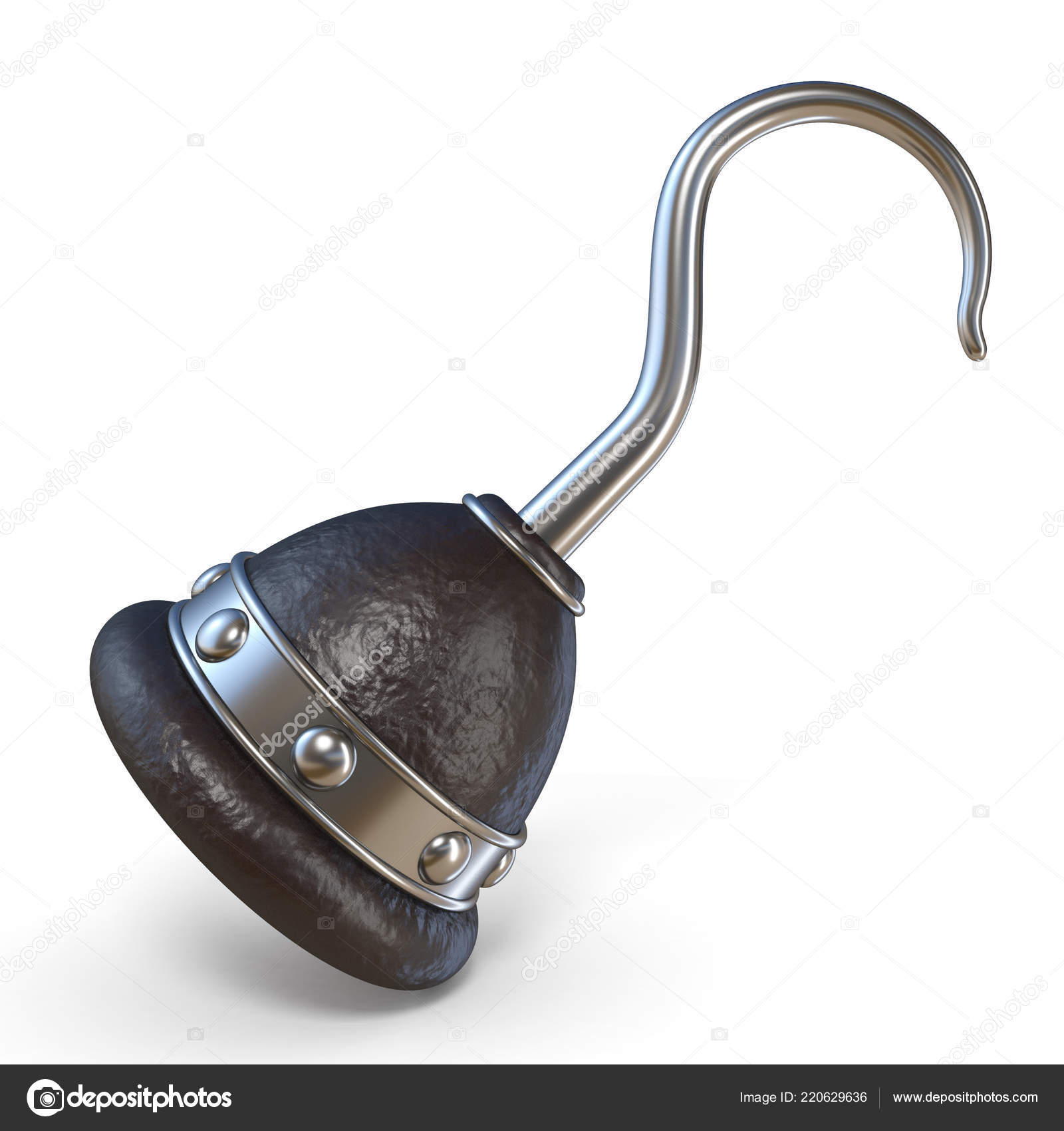 Pirate Hook Render Illustration Isolated White Background Stock Photo