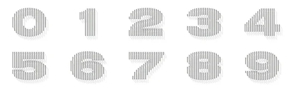Silver Steel Wire Font Números Com Sombras Verticais Ilustração Renderização — Fotografia de Stock