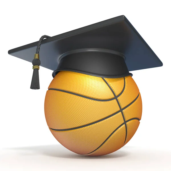 Afstuderen Dop Basketbal Render Illustratie Witte Achtergrond — Stockfoto