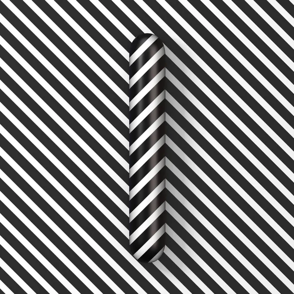 Black and white stripes Letter I 3D