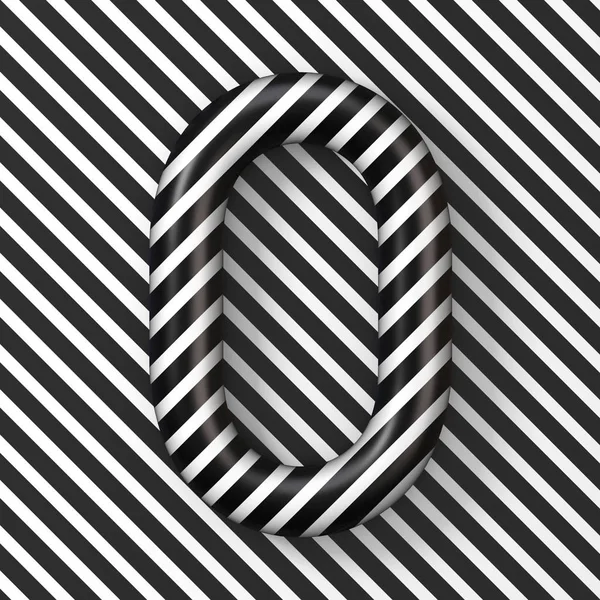 Black and white stripes Letter O 3D — Stock Photo, Image