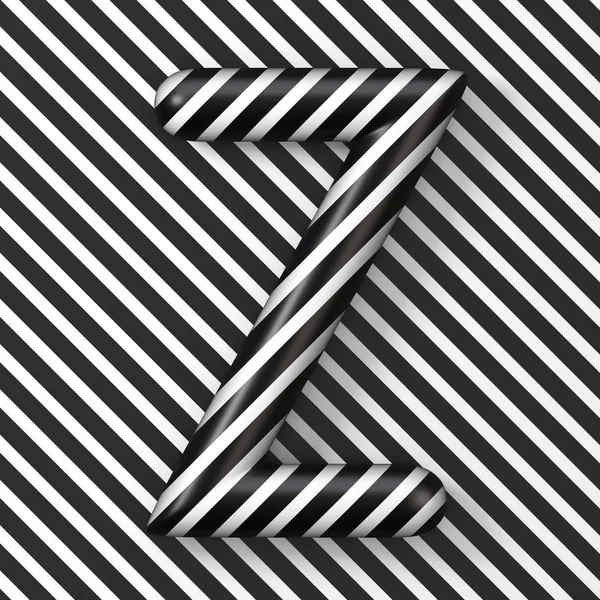 Black and white stripes Letter Z 3D