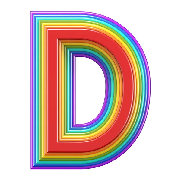 同心円状の虹のフォント文字 レンダリングのイラスト白い背景に分離 — ストック写真