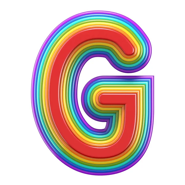 Concentrische Regenboog Lettertype Letter Rendering Illustratie Geïsoleerd Witte Achtergrond — Stockfoto