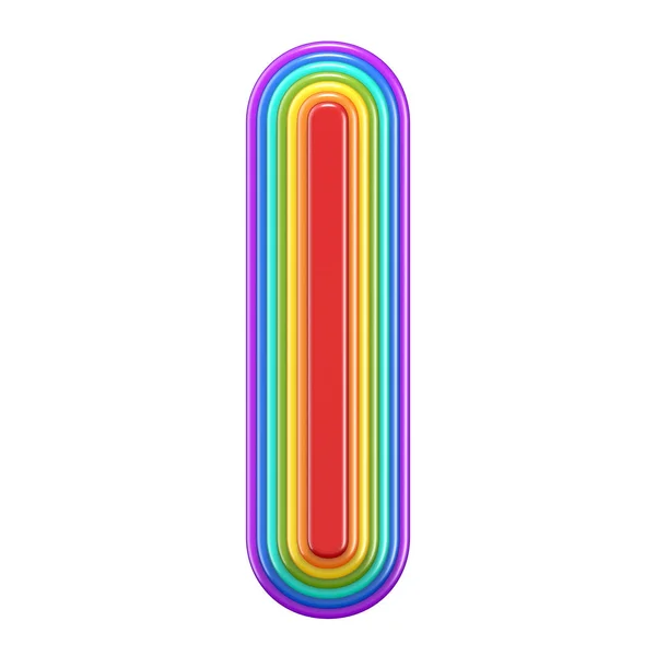 同心円状の虹フォント文字私の白い背景に分離された のレンダリング図 — ストック写真