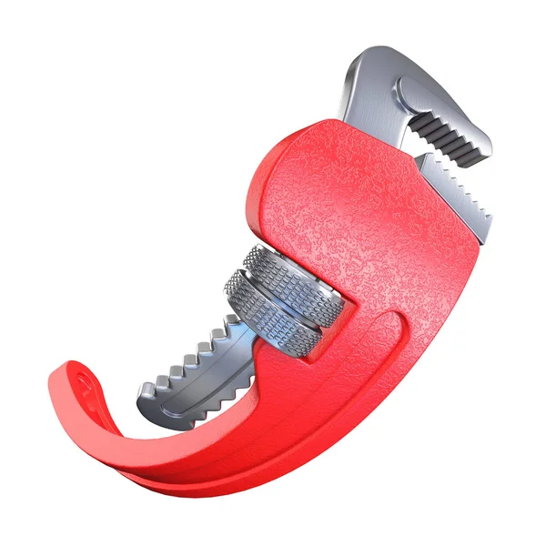 Impossible Curved Pipe Wrench Rendering Illustration Isolated White Background — Stock Photo, Image