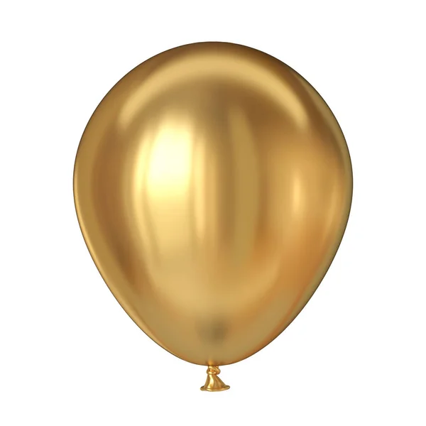 Golden Balloon Rendering Illustration Isolated White Background — Stock Photo, Image