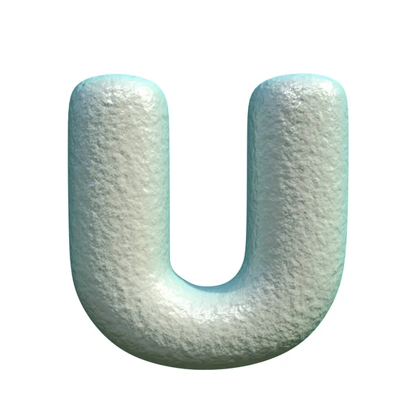 Grey blue clay font Letter U 3D — Stock Photo, Image