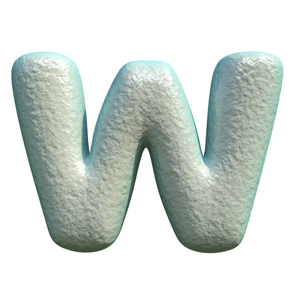 Szürke kék agyag betűtípus betű W 3d — Stock Fotó