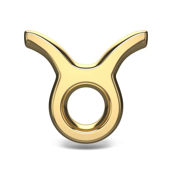 Golden Zodiac Sign Taurus Rendering Illustration Isolated White Background — Stock Photo, Image