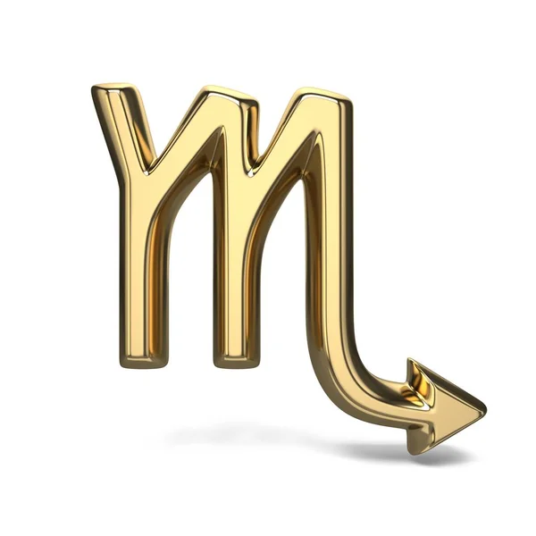 Signo dorado del zodiaco SCORPIO 3D — Foto de Stock
