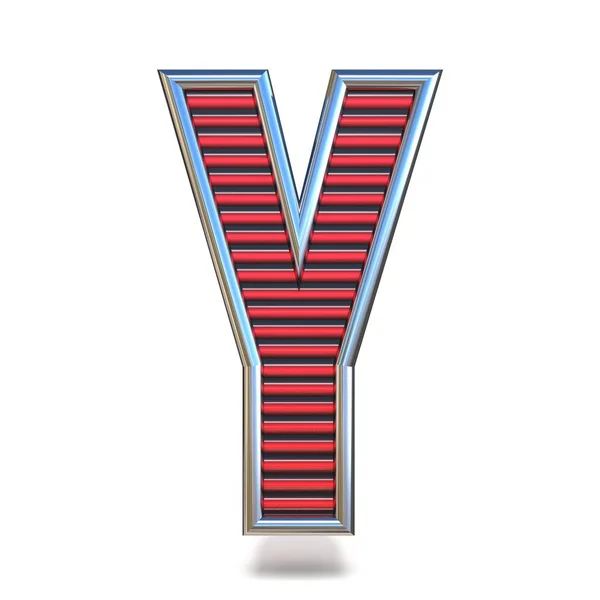Metal kırmızı çizgiler yazı tipi mektup Y 3d — Stok fotoğraf