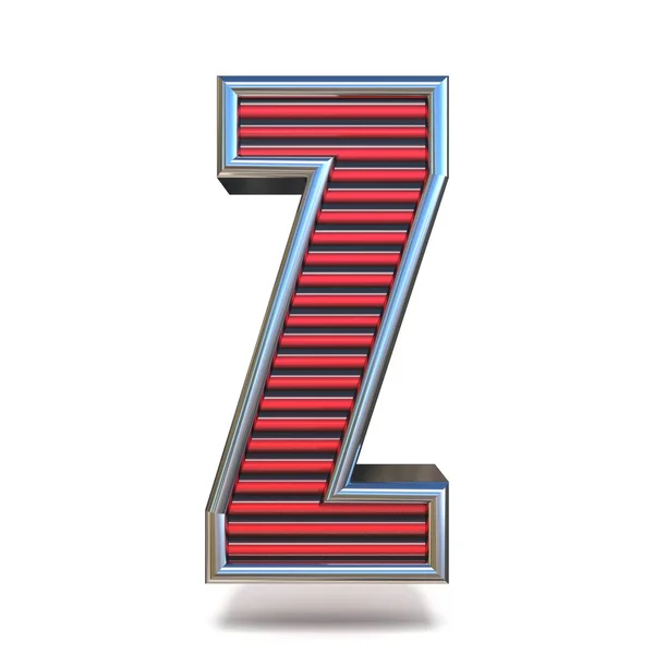 Carattere Metal red lines Letter Z 3D — Foto Stock