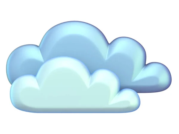 Ícone Climático Clouds Renderização Ilustração Isolada Fundo Branco — Fotografia de Stock