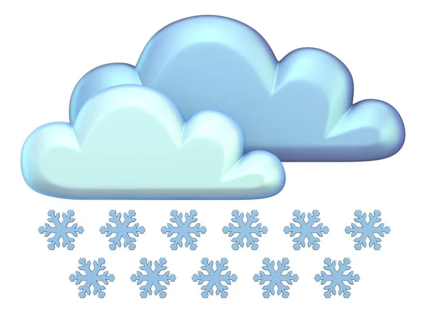 Pictogram Van Het Weer Sneeuw Render Illustratie Geïsoleerd Witte Achtergrond — Stockfoto