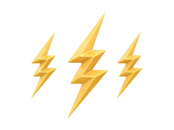 Weather icon LIGHTNING 3D — Stock Photo, Image