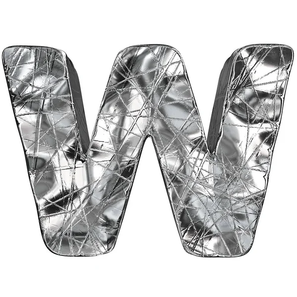 Grunge Aluminium Foil Font Letter Render Ilustração Isolada Fundo Branco — Fotografia de Stock