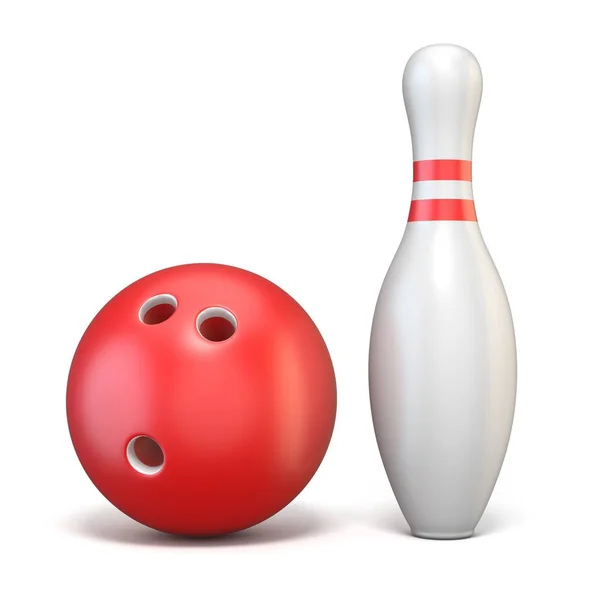 Bal en pin van het bowlen 3d — Stockfoto