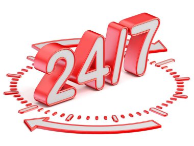 24/7 metin saati yüz 3d
