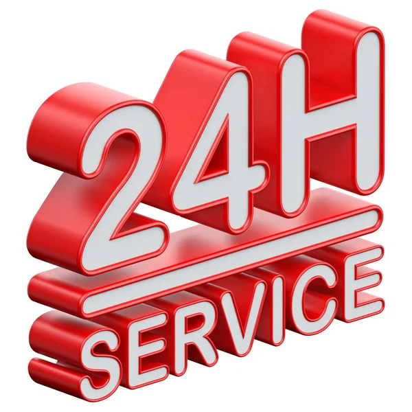 24 uur service tekst 3d — Stockfoto