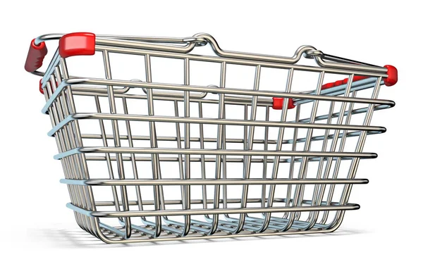 Steel shopping basket 3D — 图库照片
