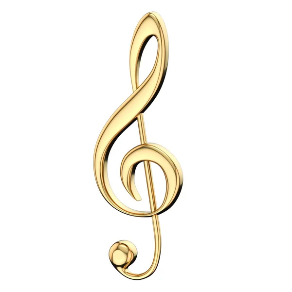 Dourado agudo clef 3d — Fotografia de Stock