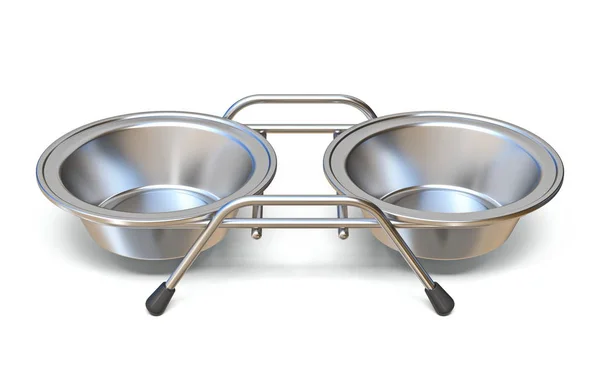 Double pet bowl 3D — Stock Photo, Image