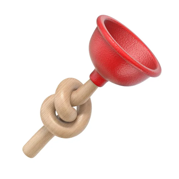 Red kitchen plunger knotted 3D — Stock Photo, Image