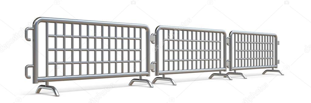 Steel barricades Side view 3D